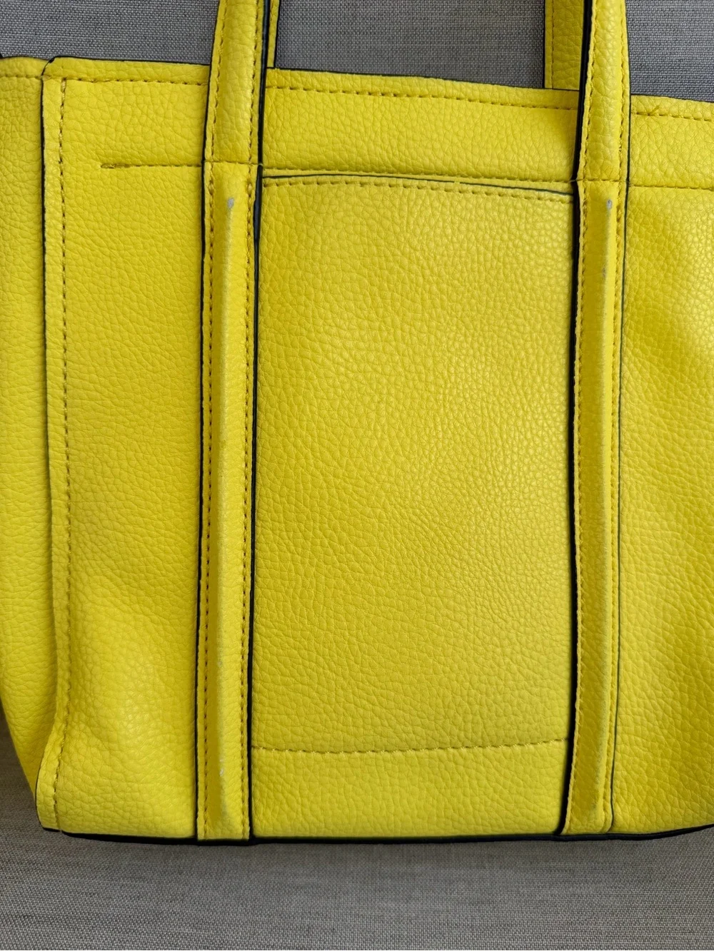 DKNY Small Yellow Pebbled Leather Tote with Removable Strap. Good condition - Picture 7 of 16